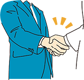 握手をするスタッフ